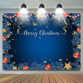 Lofaris Blue Sequin Ball Pine Christmas Photoshoot Backdrop